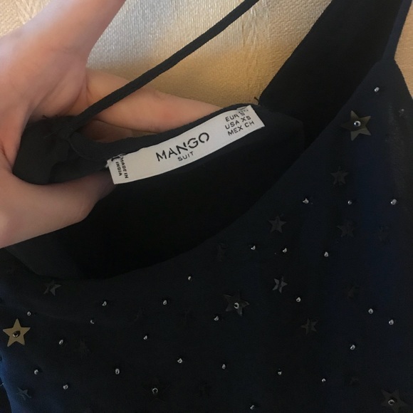 MANGO Navy Star Pattern Top - Picture 6 of 8